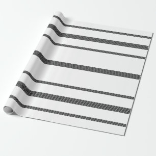 Bauernhaus-weißes Schwarzes Stripes Geschenkpapier