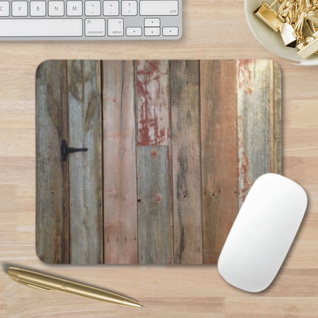 Bauernhaus Western Stallholz Mousepad (primitive farmhouse western country barn wood mouse pad)