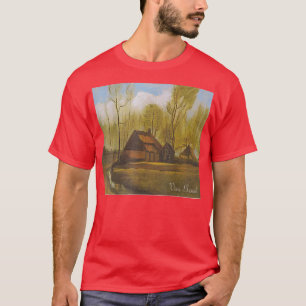 Bauernhaus zwischen Bäumen Vincent Van Gogh Vintag T-Shirt