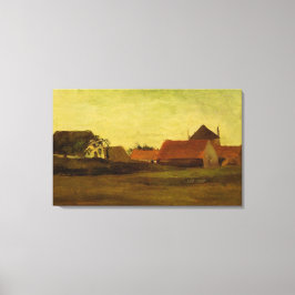 Bauernhäuser in Loosduinen bei Den Haag bei Twilig Leinwanddruck