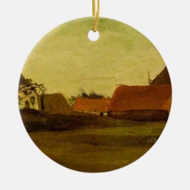 Bauernhäuser Loosduinen Haag von Vincent van Gogh Keramikornament (Vorne)