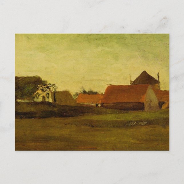 Bauernhäuser Loosduinen Haag von Vincent van Gogh Postkarte (Vorderseite)