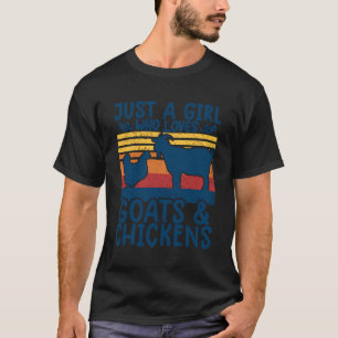 Bauernhemd Nur Ein Mädchen Das Hühner Liebt Ziege T-Shirt