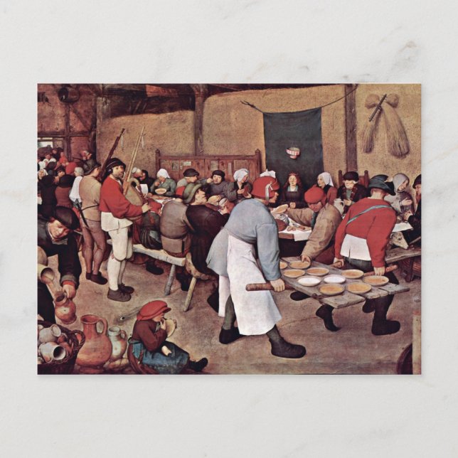 Bauernhochzeit von Bruegel D. Ä. Pieter Postkarte (Vorderseite)