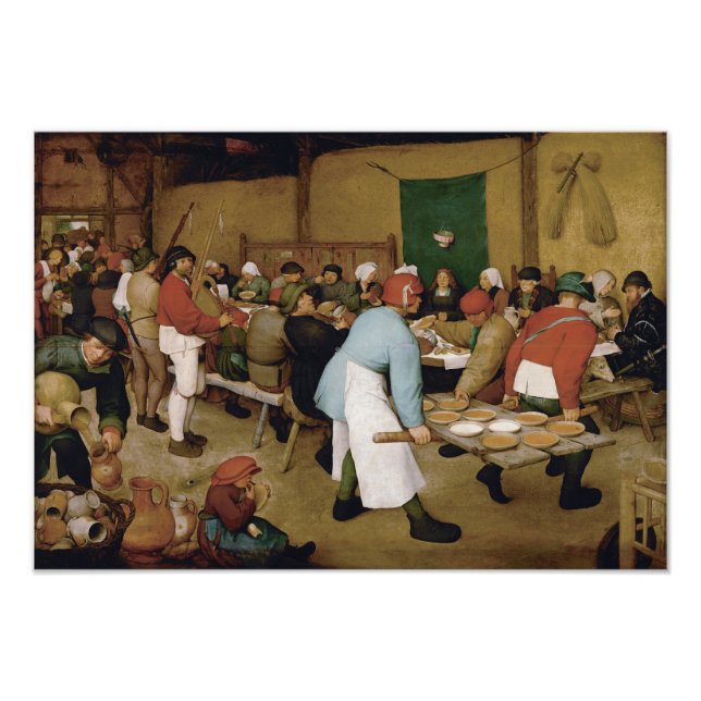 Bauernhochzeit von Pieter Bruegel, der Ältere Fotodruck (Vorne)