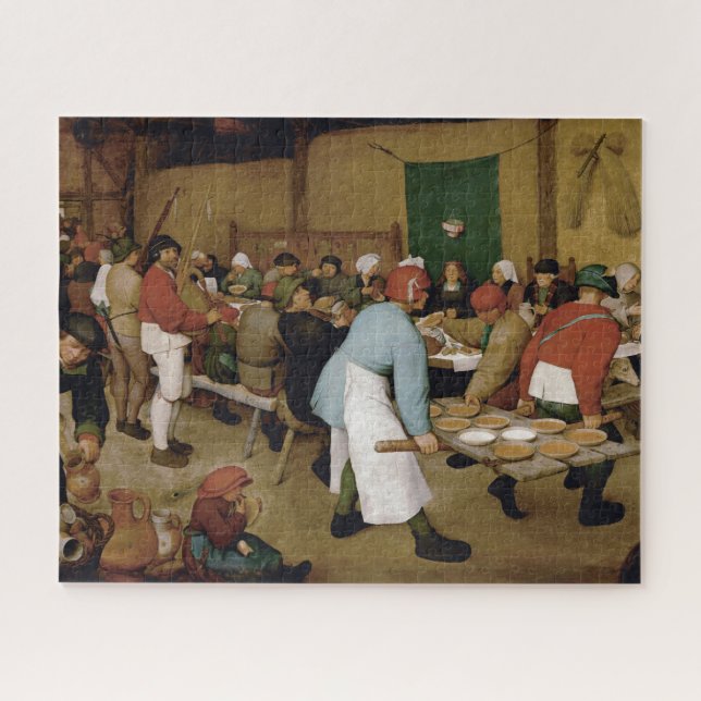 Bauernhochzeit von Pieter Bruegel, der Ältere Puzzle (Horizontal)