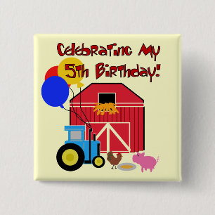 Bauernhof 5th Birthday Tshirts und Geschenke Button