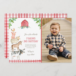 Bauernhof alter MacDonald Barnyard-rotes Einladung