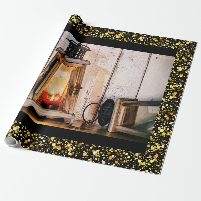 Bauernhof Antikes Vintages Laternenwald Geschenk Geschenkpapier (Ungerollt)