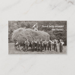 Bauernhof-Auftragnehmer-Visitenkarte Visitenkarte
