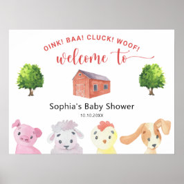Bauernhof - Begrüßungsbaby-Dusche Poster