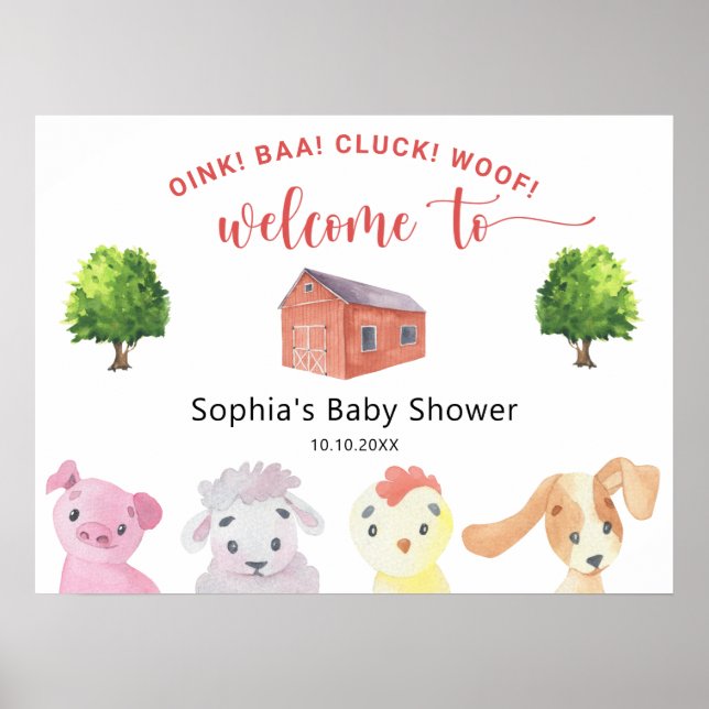 Bauernhof - Begrüßungsbaby-Dusche Poster (Vorne)