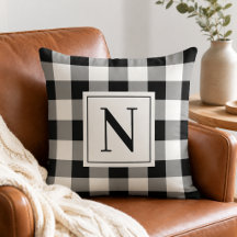 Bauernhof Black Gingham Karo Kariert Monogram
