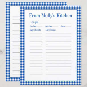 Bauernhof Blau und Weiß Gingham Karierte Rezeption