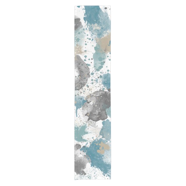Bauernhof Blue Gray Palette Spritzer Kurzer Tischläufer (Vorderseite)