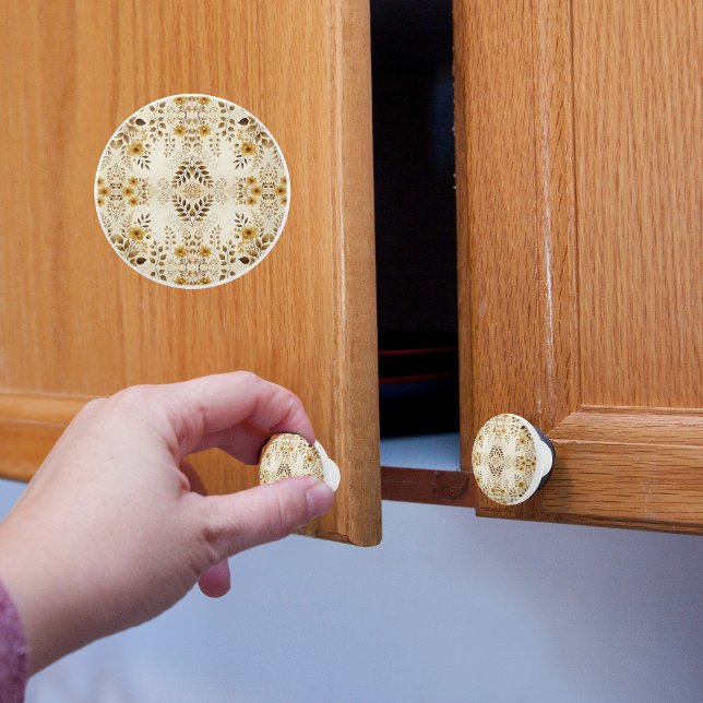 Bauernhof Blumenmuster Keramikknauf (Von Creator hochgeladen)