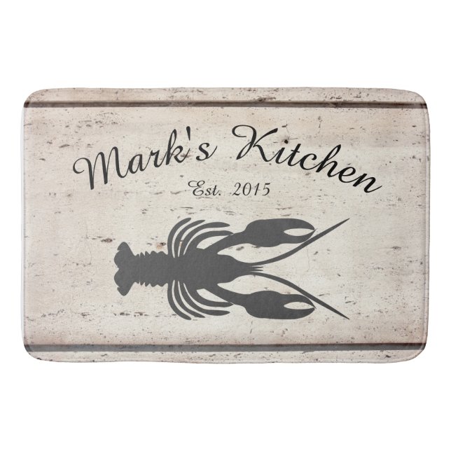 Bauernhof Cajun Crawfish Monogram Kitemat Badematte (Vorderseite)