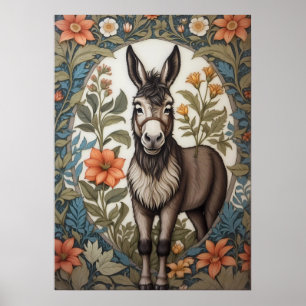 Bauernhof Donkey William Morris Inspiriert Poster