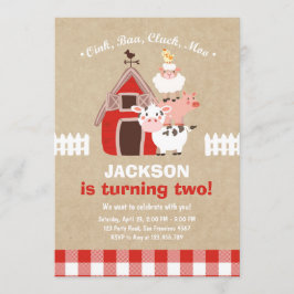 Bauernhof-Einladungs-Geburtstagaltes McDonald-Land Einladung