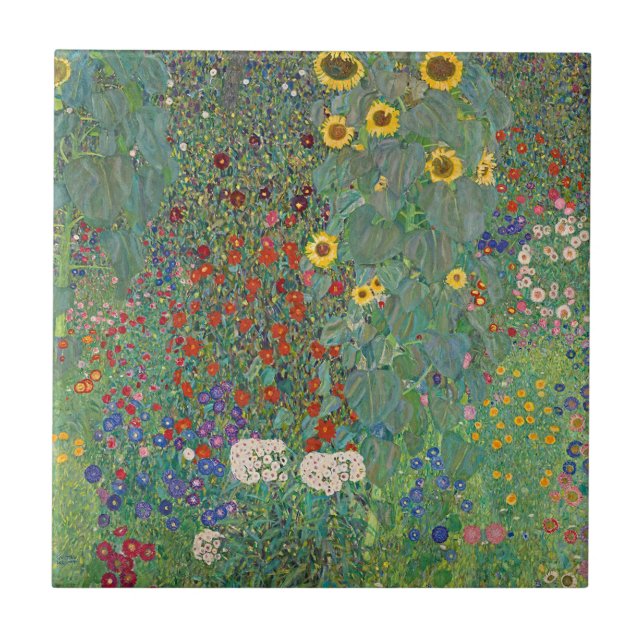 Bauernhof Elegante - Klimt Keramik Fliese (Vorderseite)