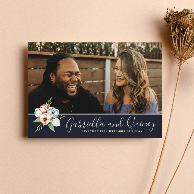 Bauernhof Floral Anemone Grüne Save the Date (Von Creator hochgeladen)