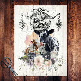 Bauernhof Floral Holstein Kühe Seidenpapier
