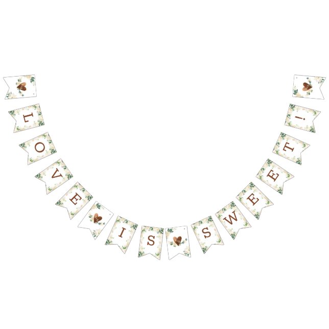 Bauernhof Fresh Rustic Monogram Liebe is Sweet Wimpelkette (Alle)