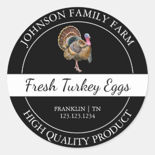 Bauernhof Fresh Turkey Egal Black Label Runder Aufkleber