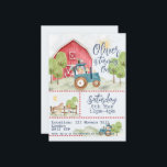 🚜 🎉 Bauernhof Freunde zum Geburtstag Einladung<br><div class="desc">Feiern Sie Ihren großen Tag mit dieser bezaubernden Farmyard Friends Birthday Einladung! Dieses skurrile Design mit handbemalten Wasserfarben, die an einem Traktor vorbei an einer knallroten Scheune fahren, eignet sich perfekt zum ersten Geburtstag oder zum Party eines kleinen Kindes. Mit fröhlichen Bauernhöfen in den Hüten des Party, spielerischen Bäumen und...</div>