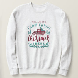 Bauernhof Frische alte rote LKW Weihnachtsbaum Lie Sweatshirt