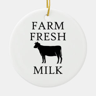 Bauernhof-frische Milch, Kuh Keramik Ornament