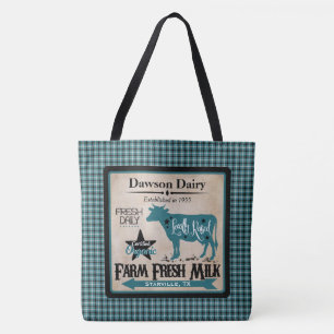 Bauernhof-frische Milch-personalisierte Tasche
