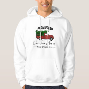 Bauernhof Frische Weihnachtsbäume Alte LKW Hoodie