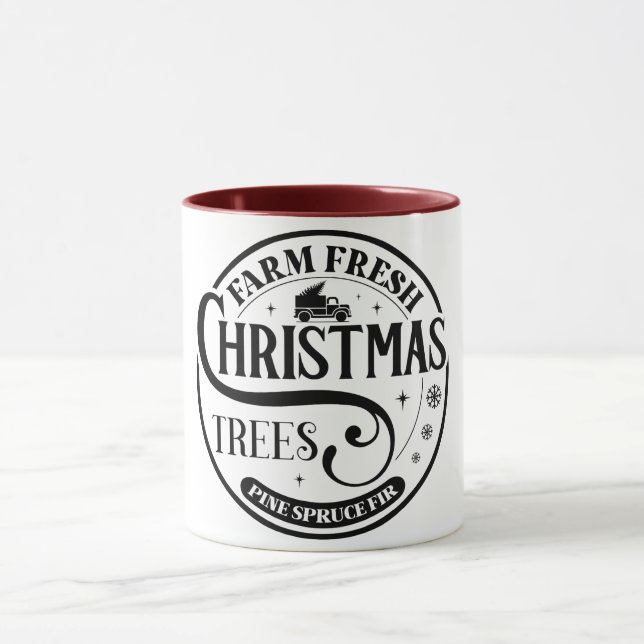 Bauernhof Frische Weihnachtsbäume Pine Spruce Fir Tasse (Zentrum)