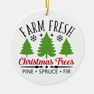 Bauernhof Frische Weihnachtsbaumen Keramik Ornament