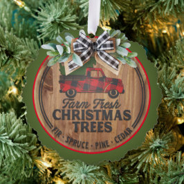 Bauernhof Frische Weihnachtsbaumen Ornament Karte