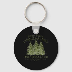 Bauernhof Frische Weihnachtsbaumen Pine Spruce Fri Schlüsselanhänger