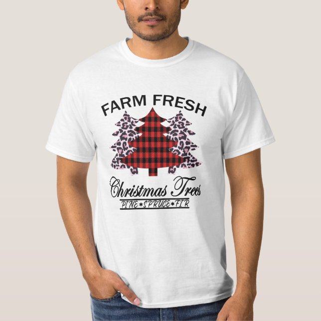Bauernhof Frische Weihnachtsbaumen T-Shirt (Vorderseite)