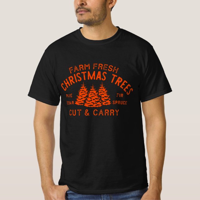 Bauernhof Frische Weihnachtsbaumen, Weihnachtsbaum T-Shirt (Vorderseite)