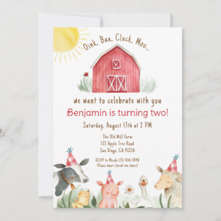 Bauernhof Geburtstag Einladung Junge oder Mädchen