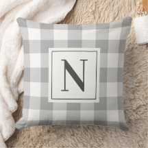 Bauernhof Gray Gingham Karo Kariert Monogram