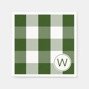Bauernhof Green MONOGRAM Büffel Karo Napkins Serviette