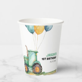 Bauernhof Grüner Traktor Geburtstag Pappbecher