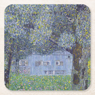 Bauernhof, Gustav Klimt Rechteckiger Pappuntersetzer