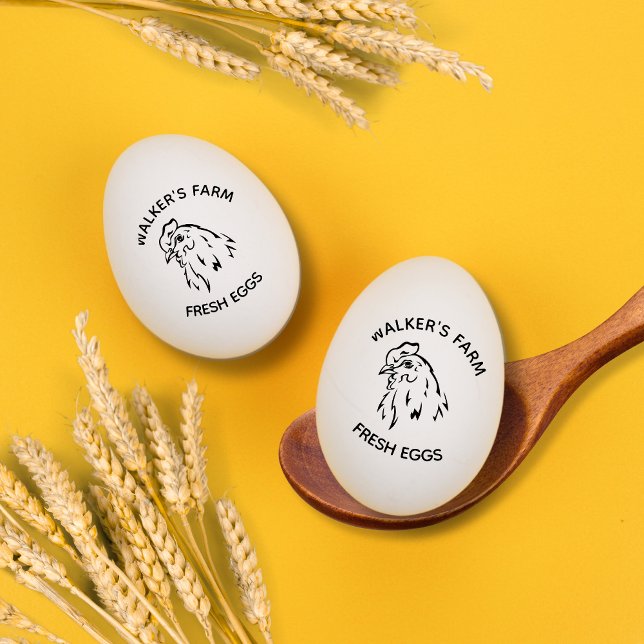 Bauernhof Hen Vintage Personalisierte Ei-Briefmark Gummistempel (Von Creator hochgeladen)