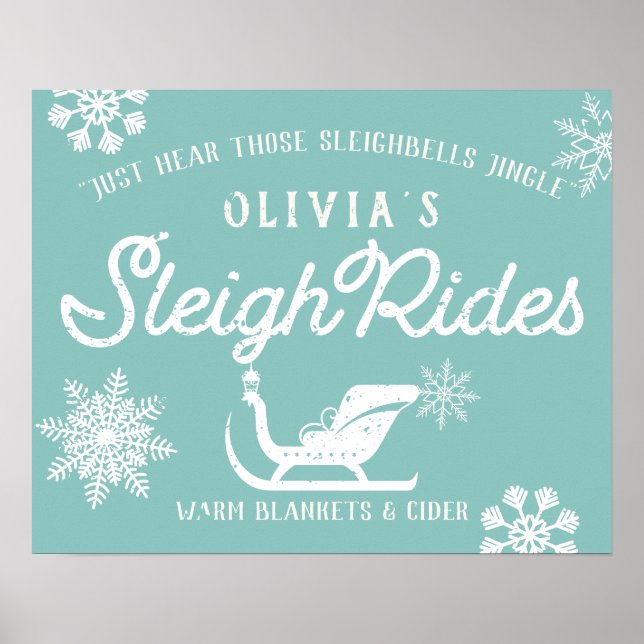 Bauernhof Holiday Sleigh Reitstall Familie Poster (Vorne)