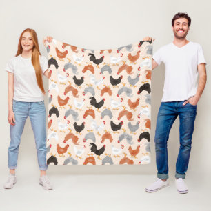 Bauernhof-Huhn-Muster Fleecedecke