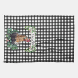 Bauernhof | Hühner | Personalisiertes Hängeband Geschirrtuch