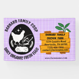 Bauernhof Hühnerfarm Holzmuster Lila Bio Banner