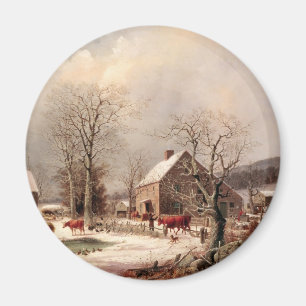 Bauernhof im Winter Magnet